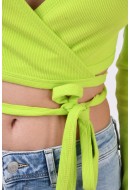 Bluza Dama Jjxx Jxfrances Stretch Wrap Rib Lime Punch